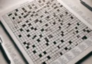 Wide aspect ratio image of a completed crossword puzzle with black and white squares and neatly written words, set against a clean white background.