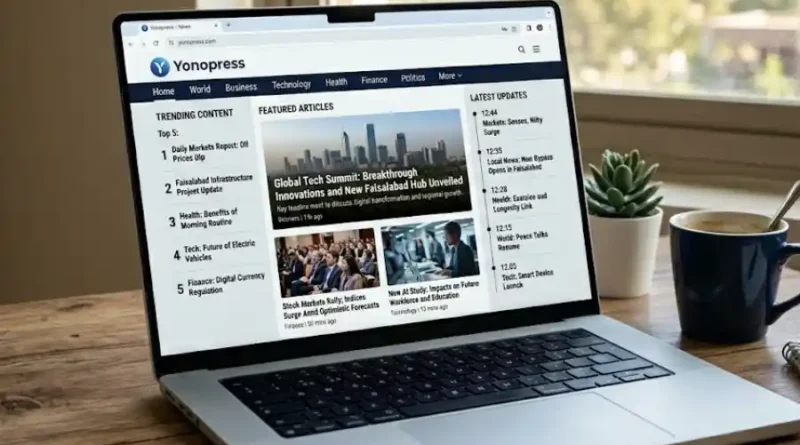 Yonopress: Free News Platform Review, Pros and Cons 1 clean and modern Yonopress website homepage showing multiple article categories and layout